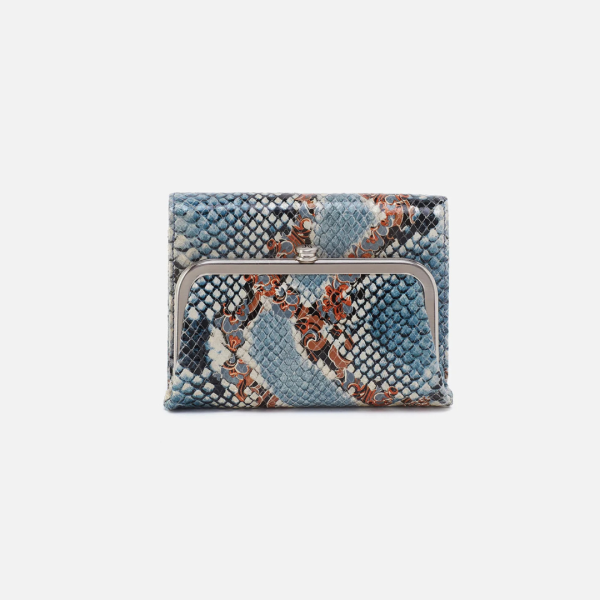 Hobo Robin Compact Wallet Printed Leather - Blue Tempest Supply