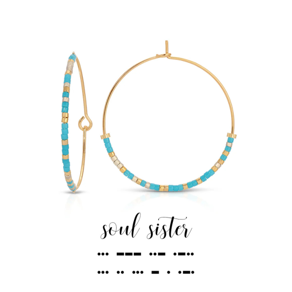 Dot & Dash Morse Code Hoop Earrings - Soul Sister Online