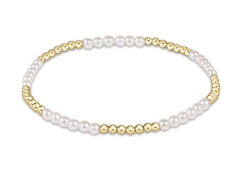 Enewton Classic Gold Blissful Pattern 2.5mm Bead Bracelet - Pearl For Sale