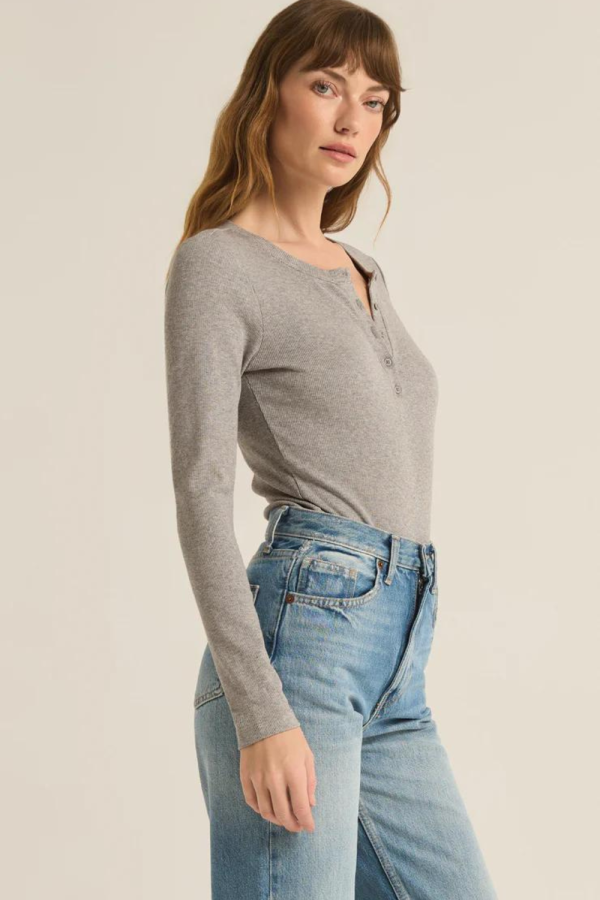 Z Supply Samara Rib Henley Bodysuit on Sale