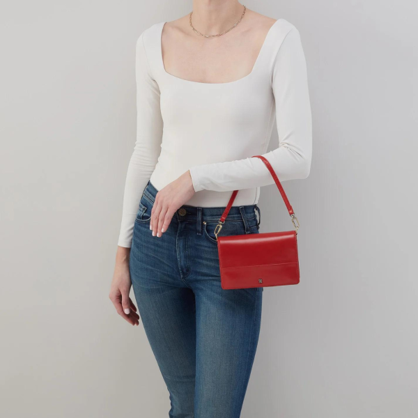 Hobo Jill Phone Crossbody Polished Leather - Brick Online Hot Sale