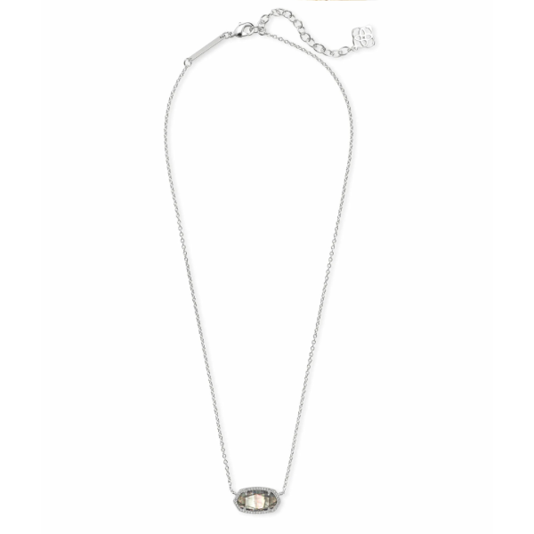 Kendra Scott Elisa Necklace - Silver Black Mother of Pearl Supply