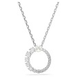 Swarovski Matrix Circle Pendant - Pearl Crystal Rhodium on Sale