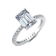 Crislu Emerald Step Cut Engagement Ring - Platinum Discount