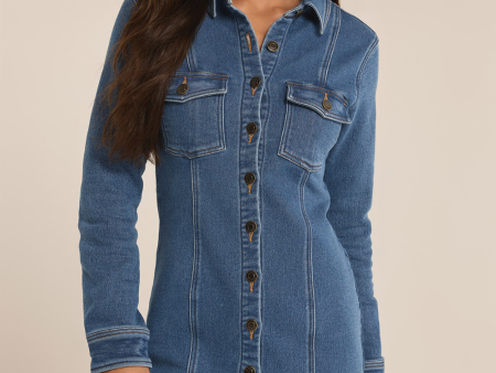 Z Supply Candice Knit Denim Dress Hot on Sale