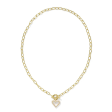 Kendra Scott Ari Heart Enamel Frame Link Necklace - Gold on Sale