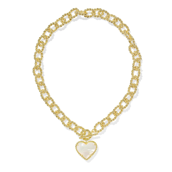 Kendra Scott Haisley Heart Statement Necklace - Gold Hot on Sale