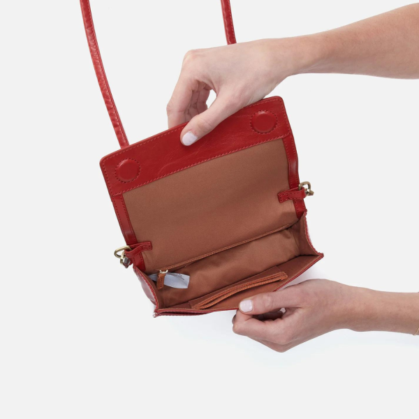 Hobo Jill Phone Crossbody Polished Leather - Brick Online Hot Sale