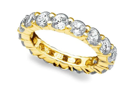 Crislu Brilliant Round Cut Eternity Band Ring - 18k Gold Fashion