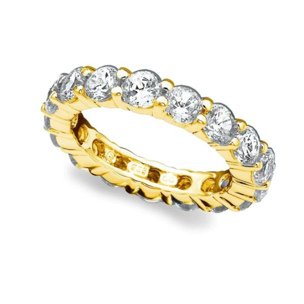 Crislu Brilliant Round Cut Eternity Band Ring - 18k Gold Fashion