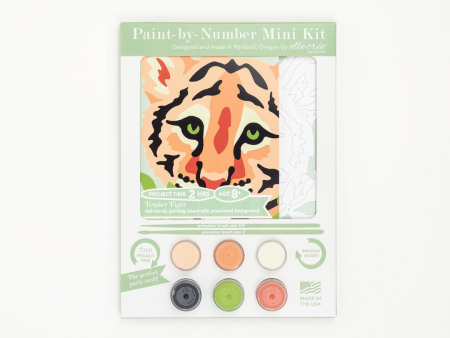 Elle Crée Kid s Mini Paint-by-Number Kit - Tender Tiger Online Sale