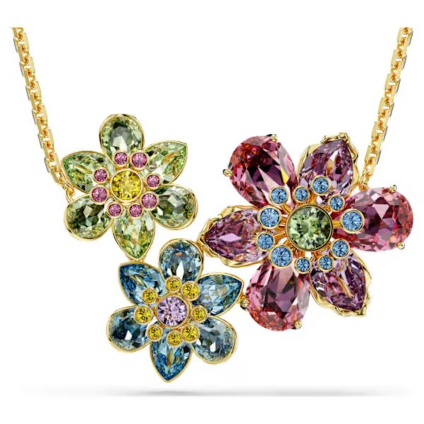 Swarovski Idyllia Flower Pendant Necklace - Multicolor Gold Hot on Sale