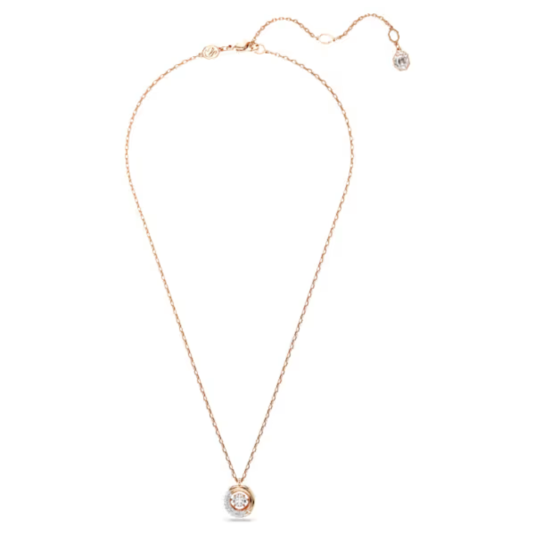 Swarovski Dextera Pendant Necklace - White Rose Gold For Sale