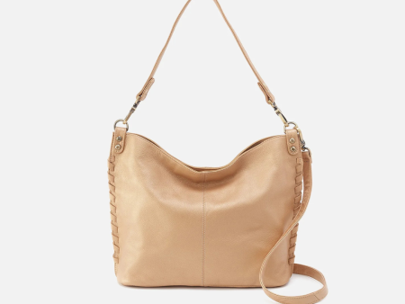 Pier Shoulder Bag Metallic Leather - Dusty Gold on Sale