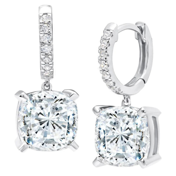 Crislu Cushion Cut Drop Earrings For Sale