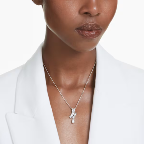 Swarovski Matrix Drop Pendant Necklace - White Rhodium Online