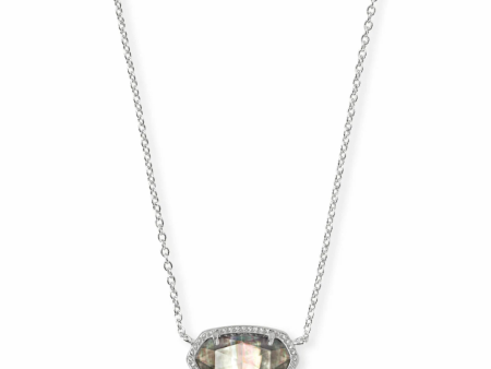 Kendra Scott Elisa Necklace - Silver Black Mother of Pearl Supply