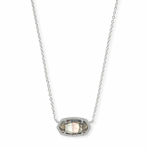 Kendra Scott Elisa Necklace - Silver Black Mother of Pearl Supply