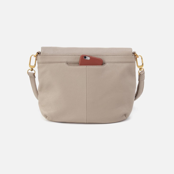 Hobo Fern Foldover Messenger Pebbled Leather - Taupe Online Hot Sale