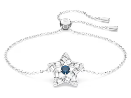 Swarovski Stella Star Bracelet - White Blue Rhodium Hot on Sale