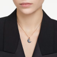 Swarovski Sublima Moon Pendant: Blue Rose Gold Hot on Sale