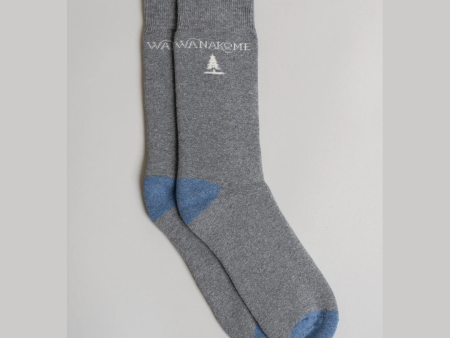 Wanakome Logo Socks - Charcoal Mix on Sale