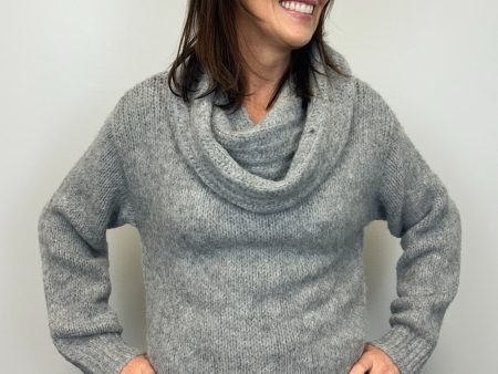 Soft Cowlneck Sweater - Gray Sale