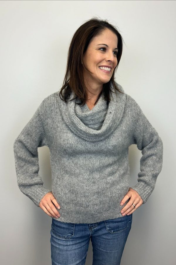 Soft Cowlneck Sweater - Gray Sale