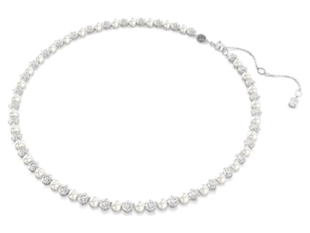 Swarovski Matrix 5mm Tennis Necklace - Crystal Pearl Rhodium Fashion