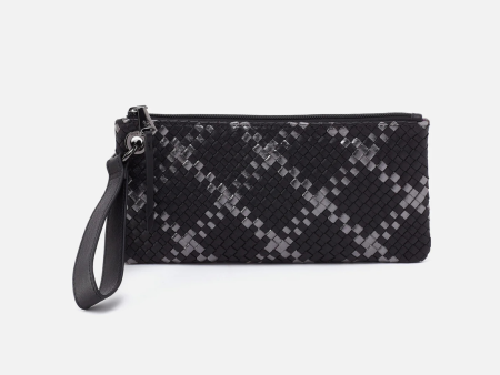 Hobo Vida Wristlet - Black Metallic Woven Online now