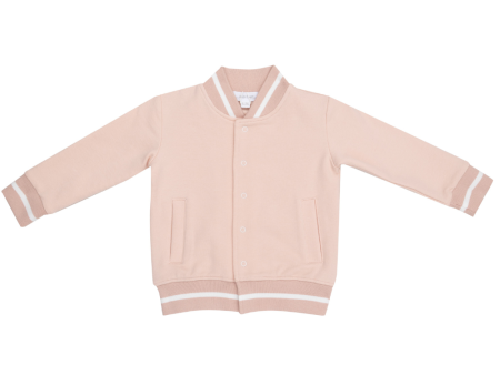 Angel Dear French Terry Letterman Jacket- Pink Online Sale