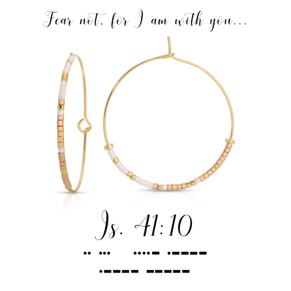 Dot & Dash Morse Code Hoop Earrings - Isaiah 41:10 Hot on Sale