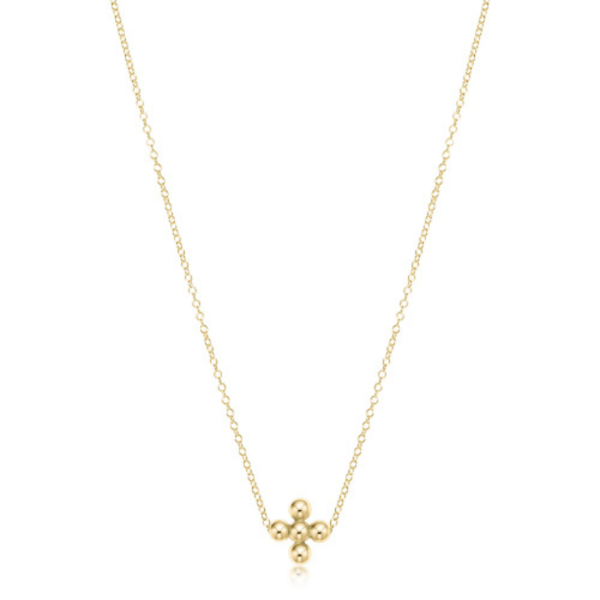 Enewton Gold Classic 3mm Beaded Signature Cross Necklace Online Sale