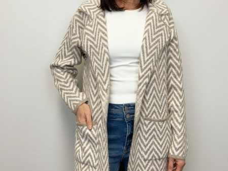 Classic Chevron Coatigan - Khaki Online Sale