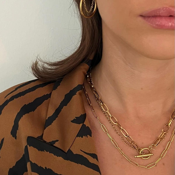 Ellie Vail Arden Double Chain Toggle Necklace - Gold Online Sale