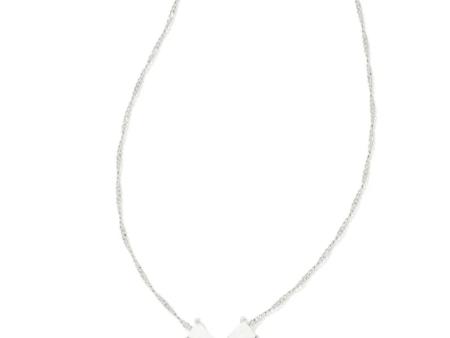 Kendra Scott Blair Bow Pendant Necklace - Silver - Iridescent Drusy Discount