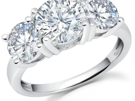 Crislu Classic 3 Stone Ring - Platinum Discount