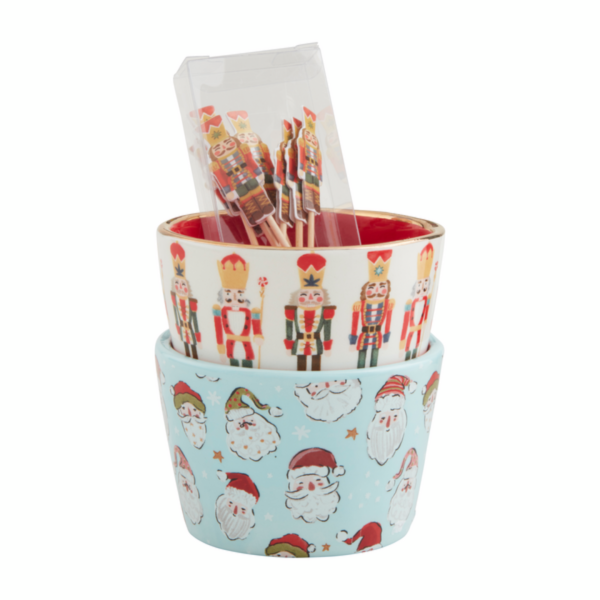 Mud Pie Christmas Pattern Toothpick Tidbit Set Discount