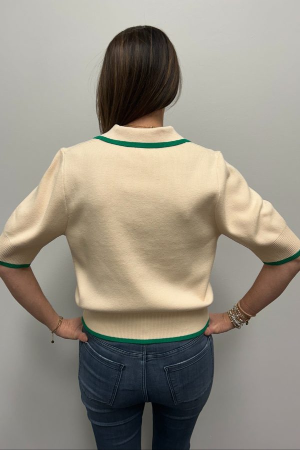 THML Green Trim 3 4 Sleeve Top Online