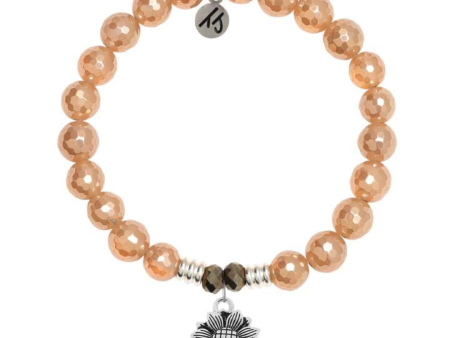 T. Jazelle Sunflower Charm Bracelet - Champagne Agate on Sale