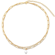 Ellie Vail Renee Double Chain Pearl Choker Necklace For Sale