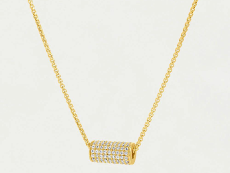 Dean Davidson Petit Pave Mini Tube Necklace - White Topaz Gold For Discount