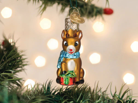 Old World Christmas Mini Rudolph the Red Nose Reindeer Ornament Online now