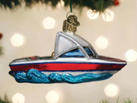 Old World Christmas Ski Boat Ornament Online now