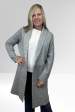 Liverpool Open Front Shawl Sweater Coat - Grey Patterend Discount