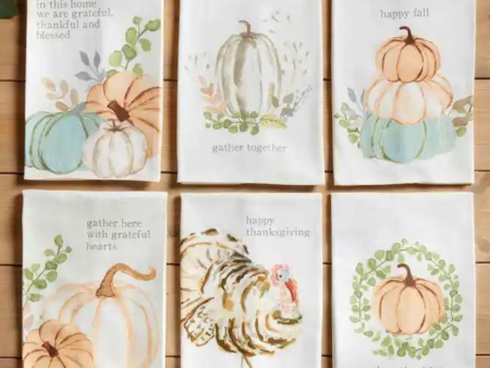 Mud Pie Watercolor Pumpkin Towel Hot on Sale