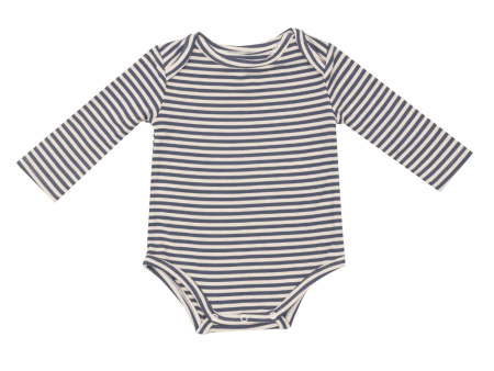 Angel Dear Footballs Navy Oat Stripe Bodysuit Online Hot Sale