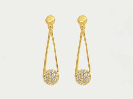 Dean Davidson Signature Pave Mini Ipanema Earrings - White Topaz Gold For Sale