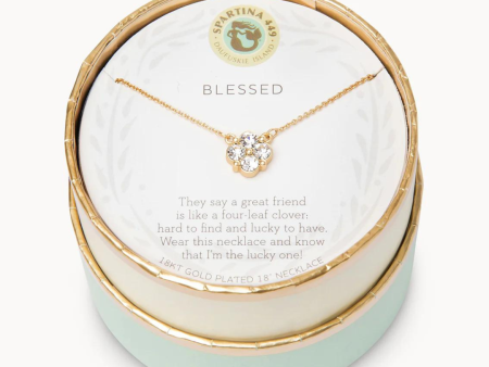 Spartina Sea La Vie Blessed Crystal Clover Necklace Hot on Sale