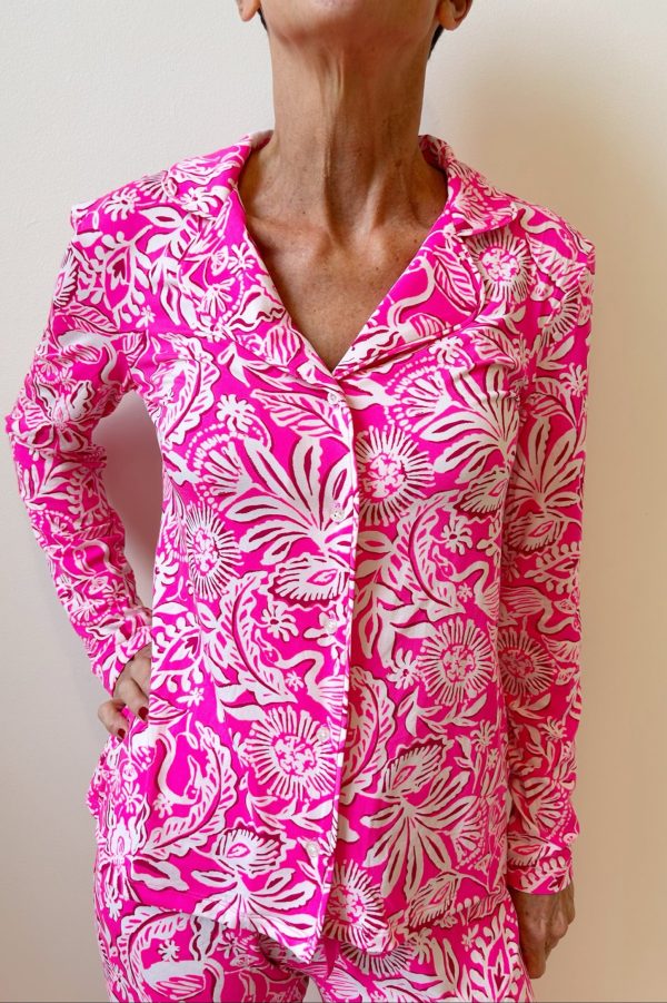 Lilly Pulitzer PJ Knit Button-Up Top - Absolutely Flamazing Cheap